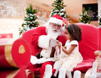 little girl meeting Santa