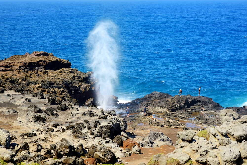 Nakalele Blowhole Trail hiking in maui